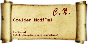 Czeider Noémi névjegykártya